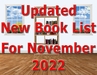 Interior, 2 windows, Bookshelf, Text: Updated New Book List For November 2022