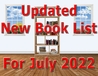 Interior, 2 windows, Bookshelf, Text: Updated New Book List For July 2022